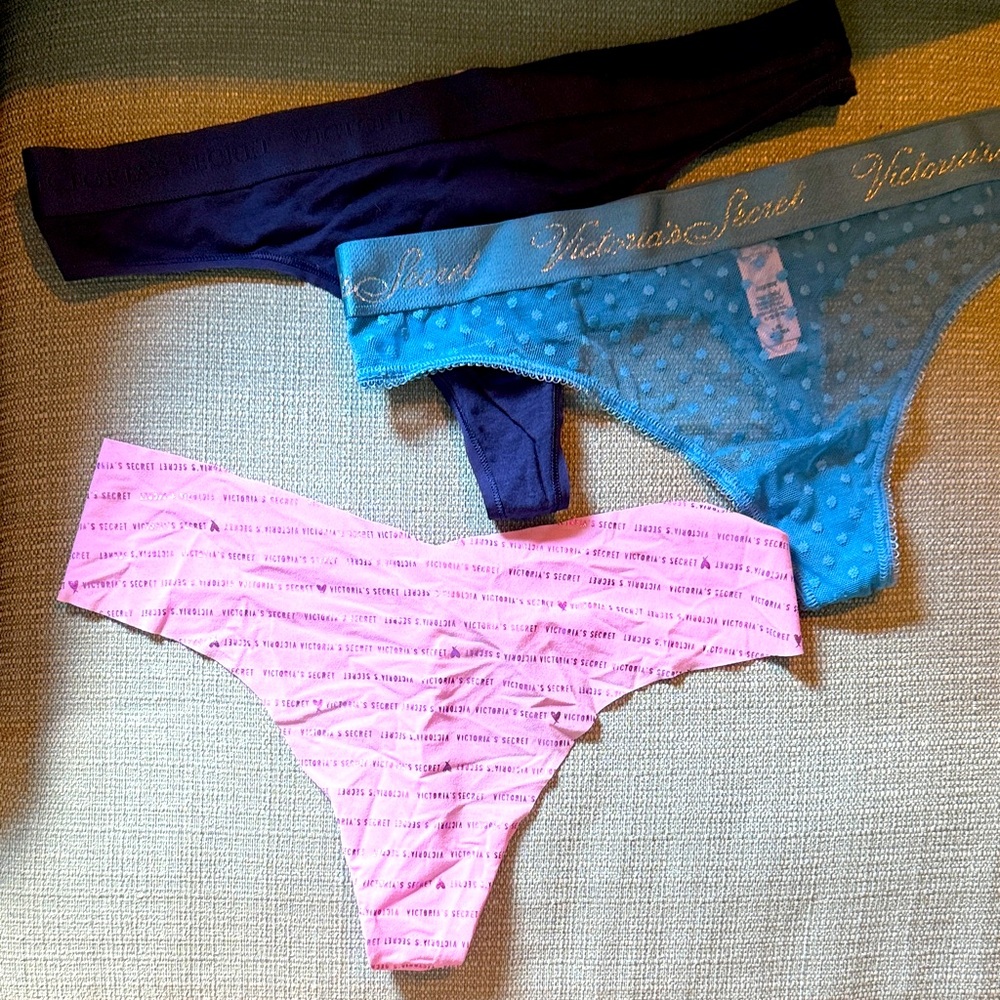 Victoria's Secret women’s Underwear Set in Pink and Blue and navy blue